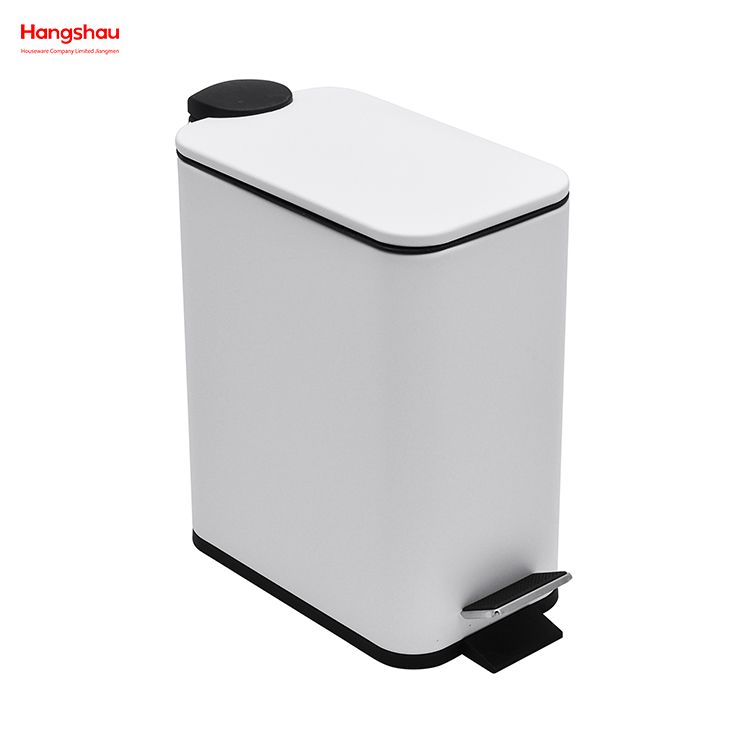 5L Waste Bin Dust Bins Pedal Morden Style Dustbin Garbage Can Household Square Bathroom Trash Can For Indoor Trash Can Metal 