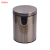 5L Stainless Steel Bedroom Household Round Pedal Bin Office Bathroom Simple Dustbin Garbage Can Round Foot Pedal Dust Bins