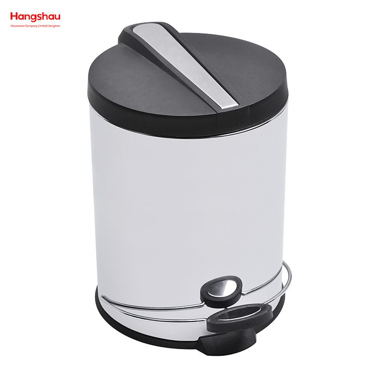 5L Polish Kitchen Waste Bins Bathroom Household Stainless Steel Trash Can Mirror Reflection Polishing Round Pedal Bin 