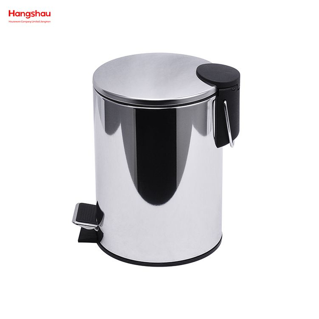3L Bathroom Mirror Pedal Bin Stainless Steel Trash Can Polishing Household Polish Round Kitchen Waste Bins 