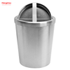 5L Hotel Room Round Swing Lid Metal Trash Bin Waste Bin Dustbin Steel Recycle Bin Metal Trash Can With Cover Lid