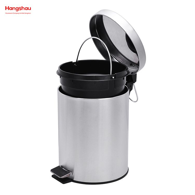 5L Stainless Steel Household Bathroom Inner Bucket Trash Bin with Step Pedal for Office And Kitchen Use Waste Bins Genre Dustbin Garbage Can