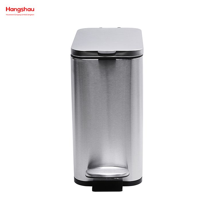 5L Hotel Dust Bin Stainless Steel Foot Pedal Dustbin With Rubbish Bin Garbage For Kitchen Hotel Office Trash Can
