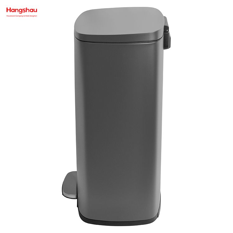 50L Large Capacity Lobby Stainless Steel Garbage Trash Bin For Kitchen Waste Office Trash Can Hotels Cafeteria Custom Colorful Rectangular Foot Pedal Dustbin 