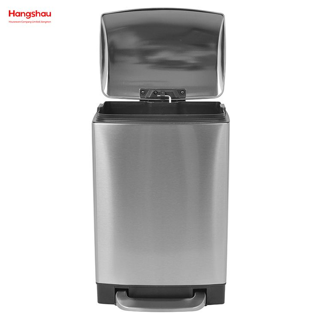 Stainless Steel Quadrate Shaped Dustbin 12l Step Bin Indoor Kitchen Using Waste Bin Outdoor Rubbish Bin With Soft Closing