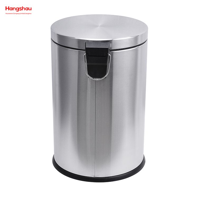 20L Stainless Steel Round Pedal Bin Household Bathroom Inner Bucket Trash Bin with Step Pedal for Office And Kitchen Use Waste Bins Genre Dustbin Garbage Can