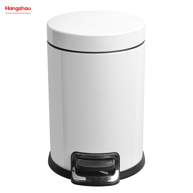 Patented Design 3L Round Pedal Bin Office Pedal Waste Bin For Indoor Trash Can Small Trash Can Bedroom Household Plastic Foot Pedal Dust Bins Bathroom Simple Dustbin Garbage Can 