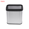 13L Stainless Steel Open Top Dustbin Square Bin Household Kitchen Bar Opening Simple Trash Bin without Lid Garbage Bin 