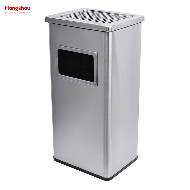 30L Rectangle Wholesale Square ashtray Dustbin With An Ashtray In The Hotel Lobby Stainless Steel Trash Can Ashtrays in public places Waste Bins Smoking area trash can
