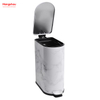 10L Household Stripe Printing Pedal Waste Bin DustBin Bathroom Trash Can Metal Morden Style Dustbin Garbage Can Lid Powder Coating For Indoor Trash Can