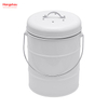 Waste Bin with Handle Open Top Trash Bin Lid Detached From Compost Bin Household Kitchen Round Food Compostable Compost Bin 