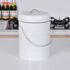 Waste Bin with Handle Open Top Trash Bin Lid Detached From Compost Bin Household Kitchen Round Food Compostable Compost Bin 