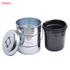 Waste Bin with Handle Open Top Household Kitchen Round Food Compostable Compost Bin Lid Detached From Compost Bin Trash Bin