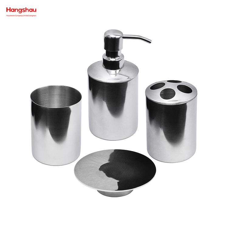 Mirror Polishing Bathroom Accessories Luxury Set Luxury Family Soap Dispenser Toothbrush Holder Tumbler Soap Dish 