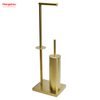 Aureate Brushed And Anti-fingerprint Lacquer Spraying Metal Toilet Brush Holder Lacquer Spraying Free Standing Stainless Steel Toilet Brush And Paper Holder Standing 