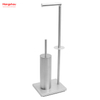 Metal Free Standing Stainless Steel Toilet Brush And Paper Holder Standing Metal Toilet Brush Holder Lacquer Spraying 