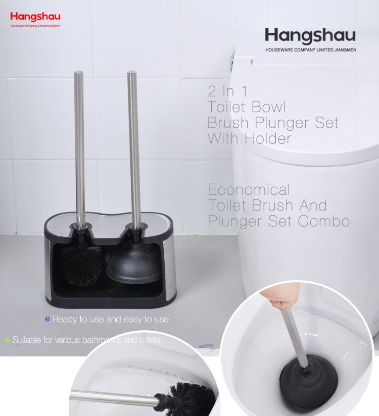 Metal Toilet Brush with Holder Plunger