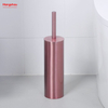 Shiny Varnished Stainless Steel Standing Toilet Brush Metal Bathroom Toilet with Holder Plastic Brush Cleaning Set 