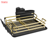 Black Golden Aluminum Alloy Dish Rack over Sink Organizer Metal Drying Plastic Dish Tray Rack Kitchen Stand Dish Rack Countertop Dish Rack Cup Holder 
