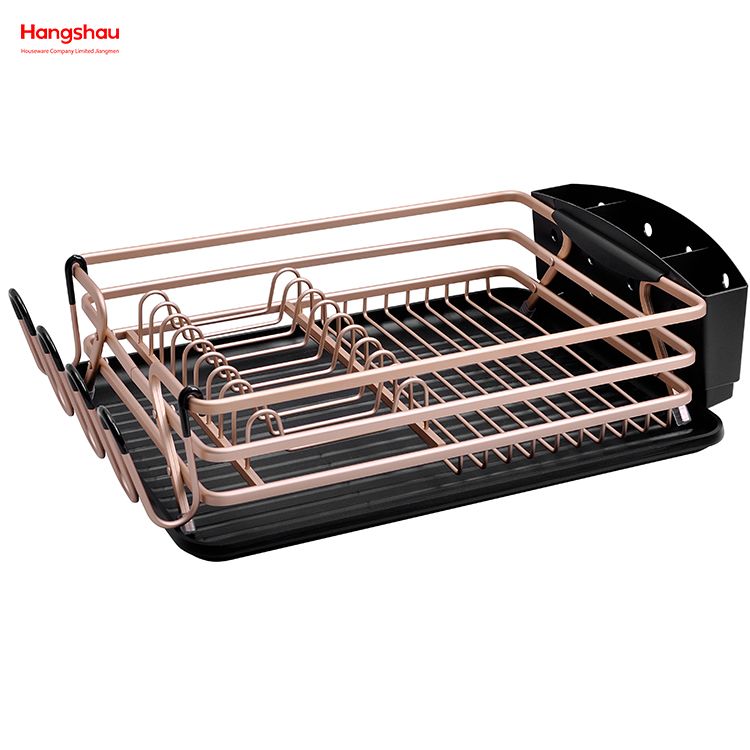  Aluminum Metal Drying Plastic Dish Tray Rack Alloy Dish Rack over Sink Organizer Kitchen Stand Dish Rack Countertop Dish Rack Cup Holder 