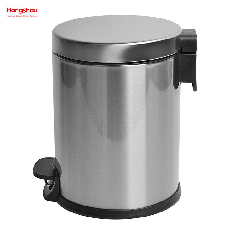 Matte with Anti-fingerprint Household Bathroom Stainless Steel 3L Pedal Trash Bin With Cover Closing Slowly And Mutely Round Trash Bin Waste Bin Dustbin