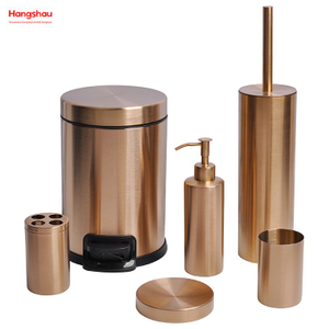 Brushed And Electronic Rose Golden Bathroom Accessories Luxury Set Luxury Family Soap Dispenser Toothbrush Holder Tumbler Soap Dish Toiletbrush Holder Ceramic 
