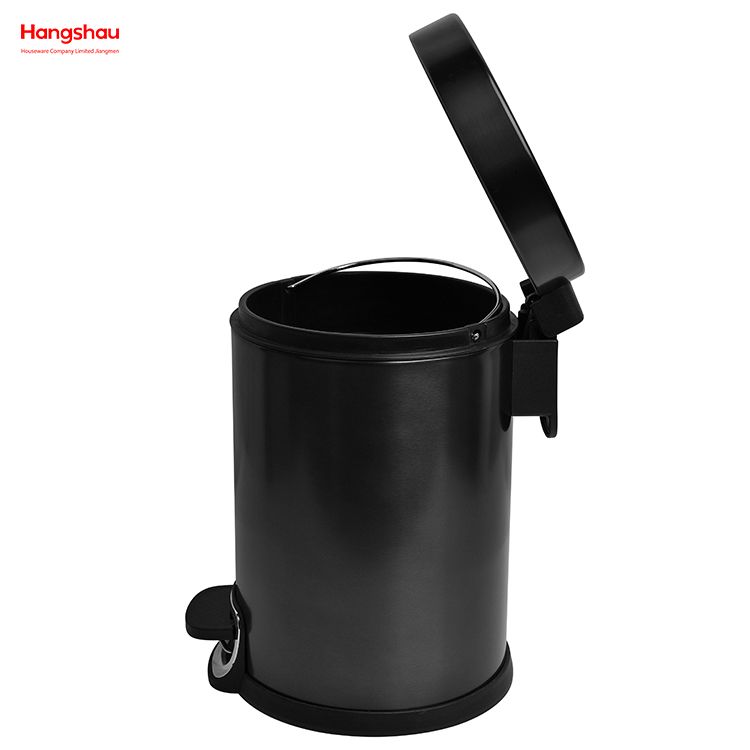 Household Pedal Dustbin Black Nickel Spraying