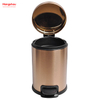 Rose Golden Household Bathroom Stainless Steel 3L Pedal Trash Bin With Cover Closing Slowly And Mutely Round Trash Bin Waste Bin Dustbin