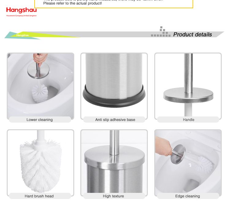 Round Metal Toilet Brush with Holder