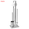 Luxury Matte Metal Free Standing Stainless Steel Toilet Brush And Paper Holder Standing Metal Toilet Brush Holder Lacquer Spraying 