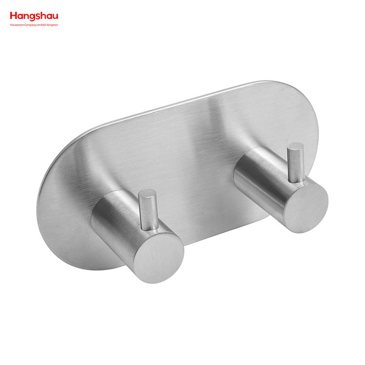 Stainless Steel Sticky Hook Adhesive Wall Hanging Hook with Dual Adhesive Tape Towel Hooks Bathroom Metal Hooks for Wall 