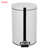  20L Round Shape Mirror Polishing Trash Bin Stainless Steel Polish Trash Can With Foot Pedal Household Kitchen Bathroom 