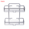 2 Layer Aluminium Bathroom Corner Rack With Metal Shower Caddy Bath Storage Rack Wall Shelf Mounted 
