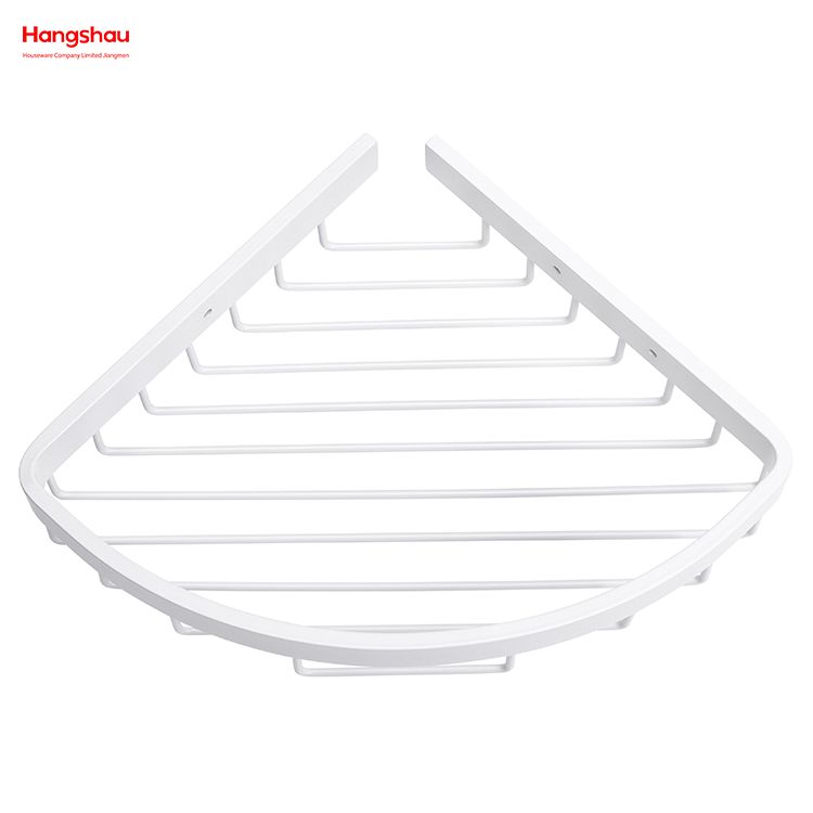 White Aluminium Bathroom Corner Rack With Metal Shower Caddy Bath Storage Rack Wall Shelf Wall Mounted Bracket