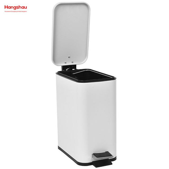 Bathroom Hotel Dust Bin Foot Pedal Dustbin With Rubbish Bin Garbage Kitchen Office Trash Can Iron Rectangular Pedal Bin 