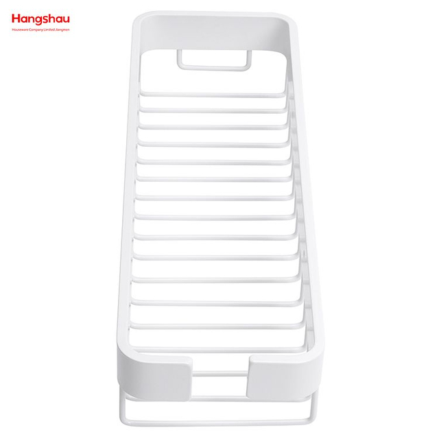 White Rectangular Shape Aluminium Bathroom Corner Rack With Metal Shower Caddy Bath Storage Rack Wall Shelf Wall Mounted Bracket