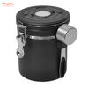 Dry Food Storage Bin Box Container Vacuum Sealed Food Storage Coffee Canister Airtight Stainless Steel Black Coffee Canister Can