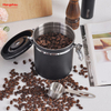 Coffee Canister With Valve & Date Tracker Coffee Grounds Beans Canister Stainless Steel Airtight Coffee Canister