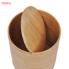 Trash Can With Swing-lid Wastebasket Made Of Bamboo Outdoor Garbage Can Waste Bin For Home Office Bathroom Kitchen