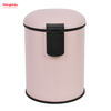 5L Galvanized Steel Round Garbage Trash Bin For Kitchen Waste Office Trash Can Colorful Silent Closing Foot Pedal Dustbin