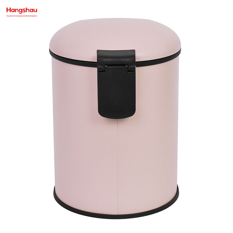 5L Galvanized Steel Round Garbage Trash Bin For Kitchen Waste Office Trash Can Colorful Silent Closing Foot Pedal Dustbin