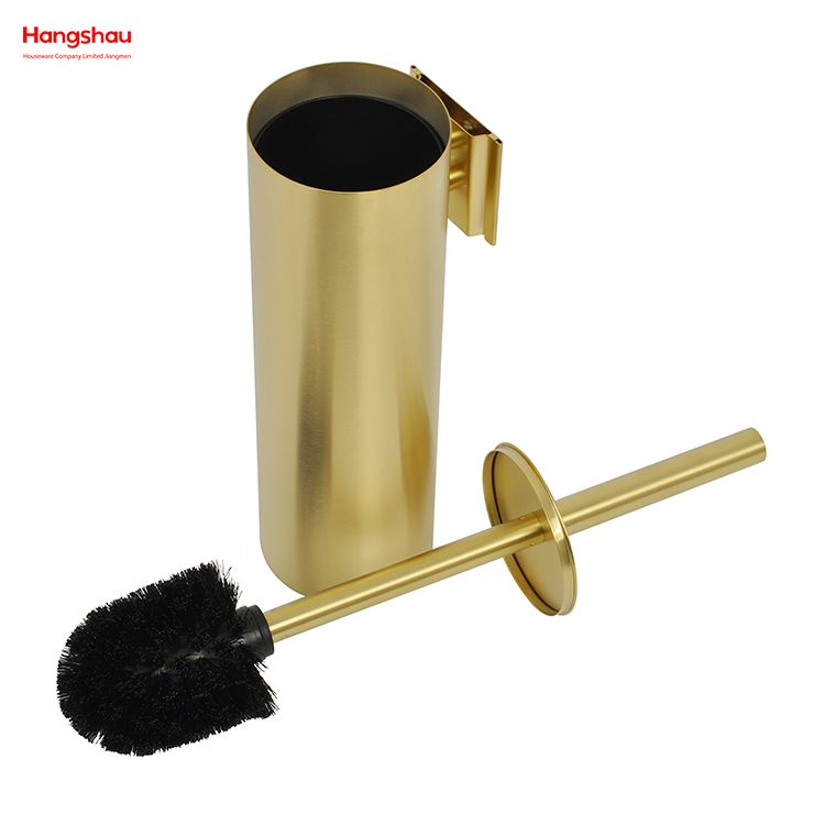 Golden Lacquer Spraying Household Bathroom Stainless Steel 304 Wall-mounted Toilet Brush Holder