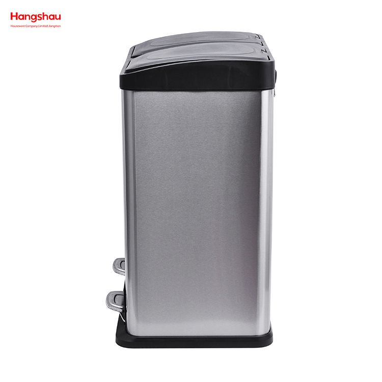 40L Kitchen Garbage Classification Waste Cafeteria Sorting Garbage Bins Outdoor Stainless Steel Environment protection Classification Trash Can