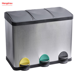 45L Stainless Steel Environment protection Classification Trash Can Kitchen Garbage Classification Waste Cafeteria Sorting Garbage Bins Sealing And Odor Prevention