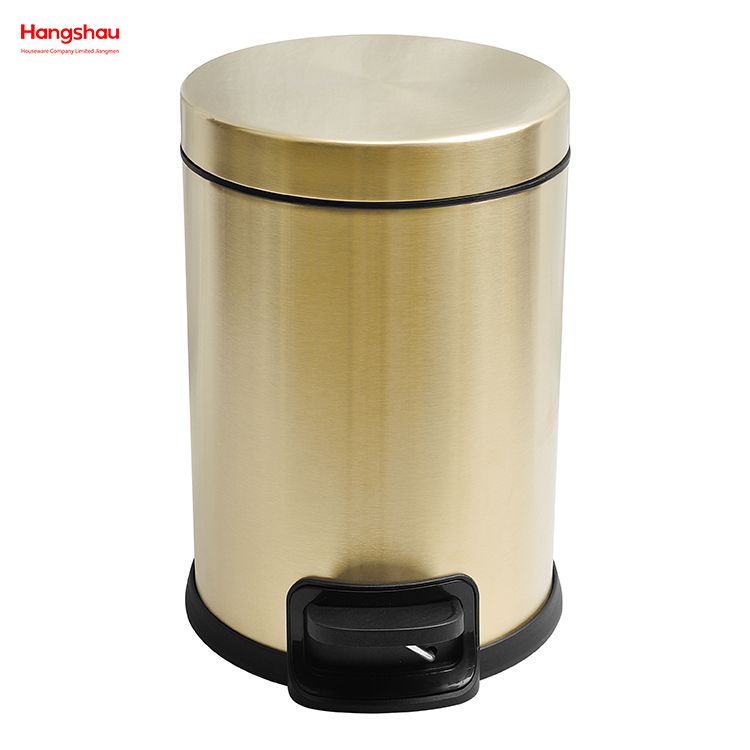 3L Patent Design Bathroom Metal Trash Can Powder Coating Morden Style Dustbin Garbage Can Dust Bins Household Pedal Waste Bin For Indoor Trash Can Foot Pedal