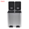 40L Waste Cafeteria Sorting Garbage Bins Outdoor Stainless Steel Environment protection Classification Trash Can Kitchen Garbage Classification