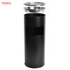 17L Round Ashtray Dustbin Metal With An Ashtray In The Hotel LobbyTrash Can Ashtrays in Public Places Waste Bins Smoking Area Trash Can Stainless Steel