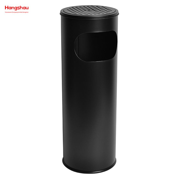 12L Metal With An Ashtray In The Hotel Lobby Trash Can Ashtrays in Public Places Waste Bins Smoking Area Trash Can Stainless Steel Round Ashtray Dustbin 