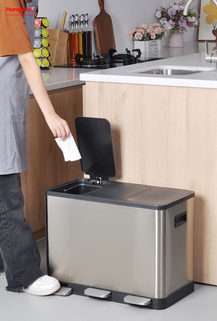 Stainless Steel Kitchen Garbage Can Cafeteria