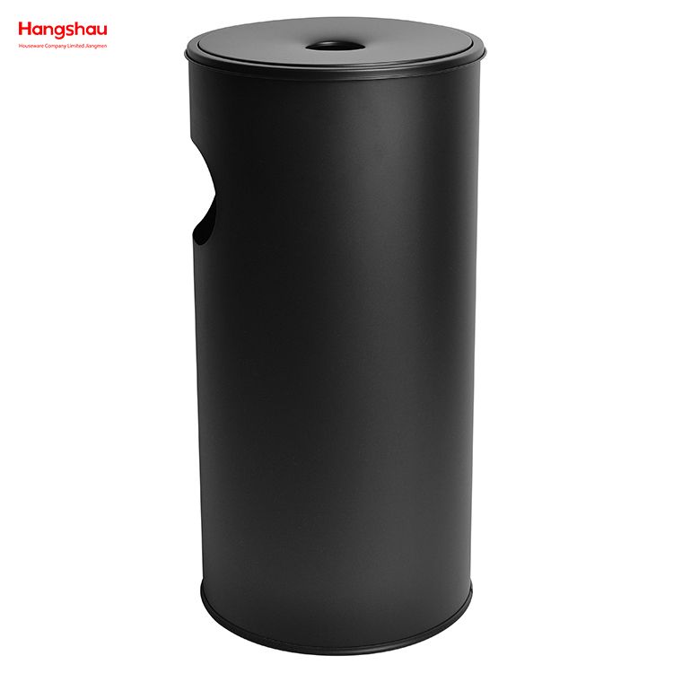 30L Ashtrays in Public Places Waste Bins Smoking Area Trash Can With An Ashtray In The Hotel Lobby Trash Can Stainless Steel Round Ashtray Dustbin Metal 